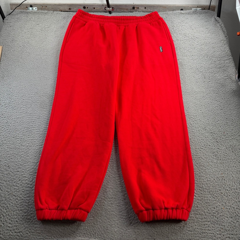 Comfrt Sweatpants Joggers Mens 2XL Red Heavyweight Fleece Baggy Stretch